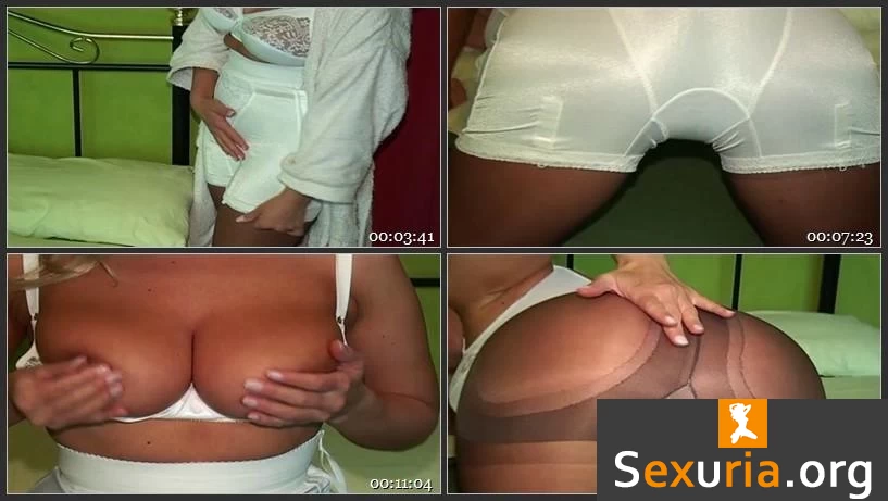 Hot Blonde MILF Teases the Mirror With Her Body