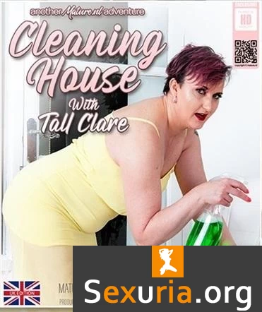 Tall Clare (EU) (49) - Cougar Tall Clare gets very frisky during cleaning at home 1080p