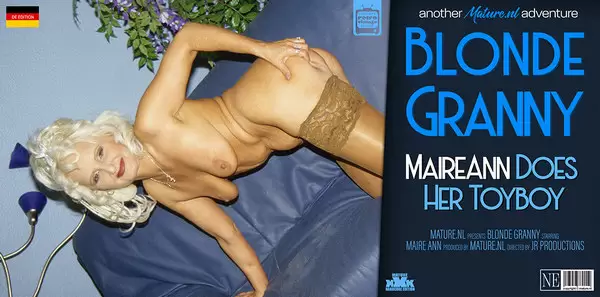 MaireAnn - Blonde granny MaireAnn gets fucked by her toyboy on the couch