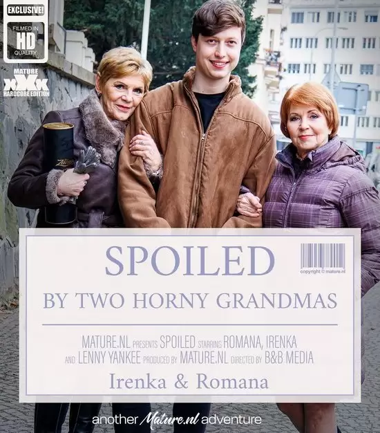 Irenka, Lenny Yankee, Romana - Grandmas Irenka and Romana seduce a toyboy in a hard fucking threesome 1080p