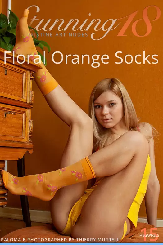 Paloma B - Floral Orange Socks