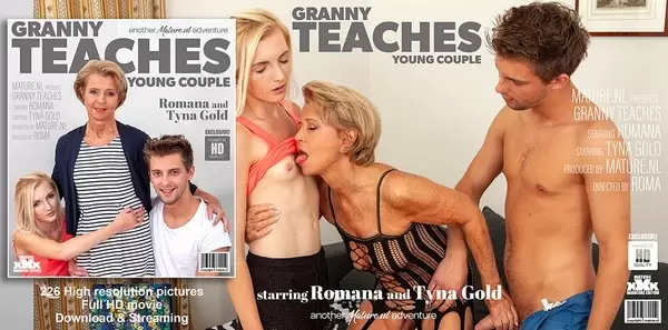 Romana, Tyna - Granny teaches a young couple the ways of steamy sex 1080p