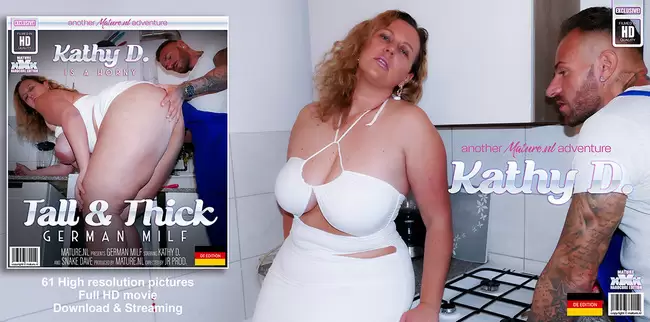 Kathy D, Snake Dave - Thick German MILF Kathy D. has a big ass and tits she uses to seduce the handyman into sex at home  1080p
