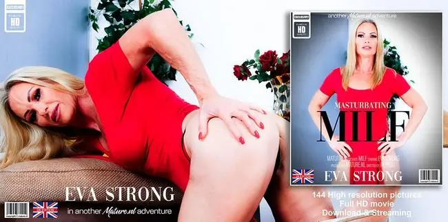 Eva Strong - Tattooed British MILF Eva Strong is a horny solo nympho that loves to play with her shaved pussy 1080p