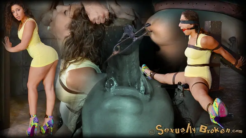 Flexible cock slut Abella Danger bound multiple orgasms and drooling brutal deepthroat on hard cock 720p