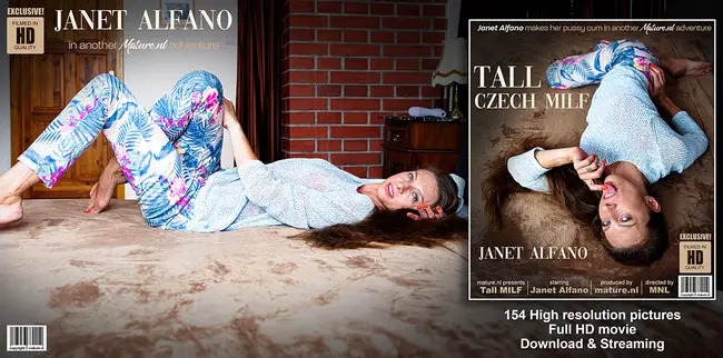 Janet Alfano - Tall cougar Janet Alfano is a masturbating Czech MILF that loves to make her pussy cum 1080p