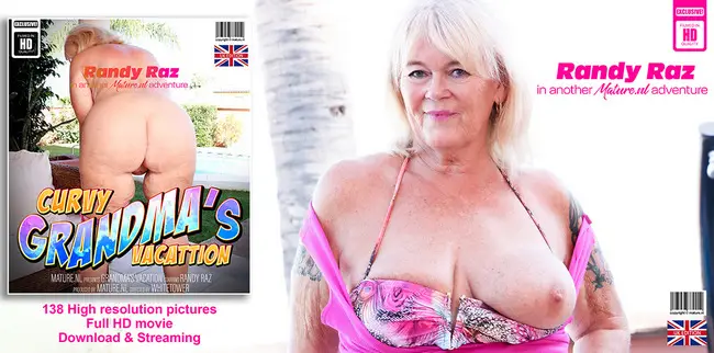 Randy Raz - British Randy Raz is a curvy shaved grandma who loves to masturbate on vacation 1080p