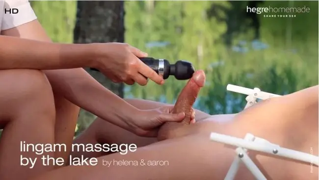 Helena and Aaron - Lingam Massage By The Lake 1080p