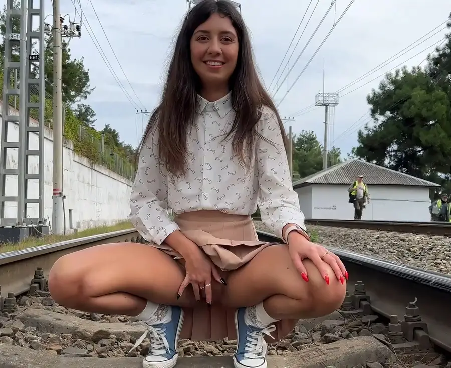 Katty West - Risky Extreme Sex Right On The Railroad We Got Caught But We Continued To Fuck FullHD 1080p